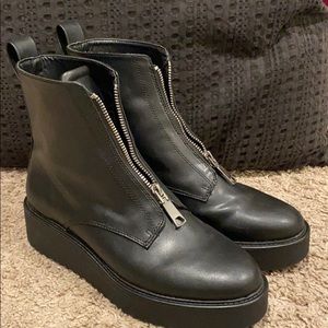Black Doc Marten style combat boots